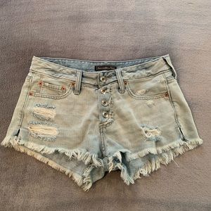 abercrombie and fitch mid rise jean shorts